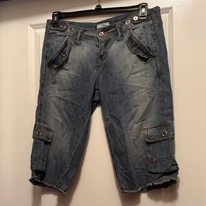 So Wear It Declare It Blue Denim Cargo Capris